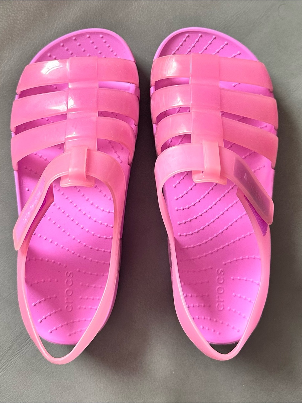 CROCS Pink Jelly Slide Sandals